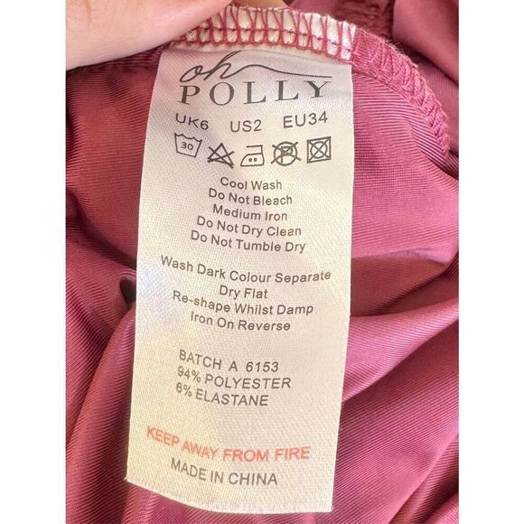 Oh Polly Della Long Sleeve Cowl Neck Corset Mini Ruched Dress Women's 2US - Picture 6 of 11